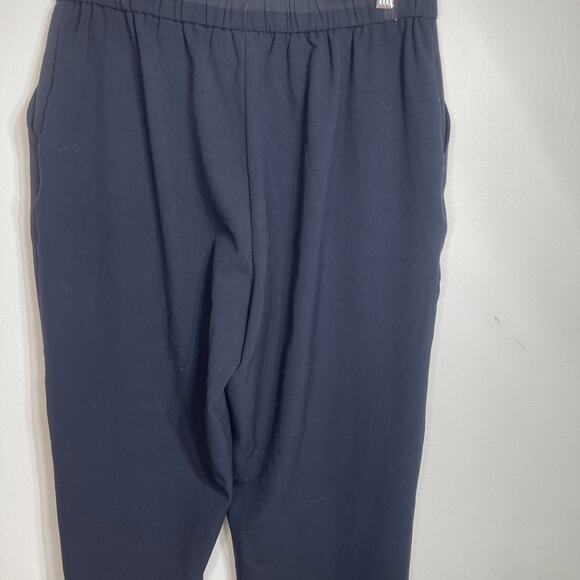 Kim Rogers dress pants women's petite 14 14p blue navy flat front pull on elasti - Picture 5 of 15